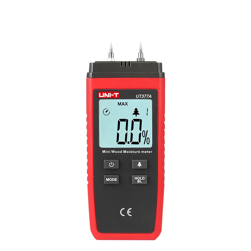 UNI-T UT377A Digital Wood Moisture Meter Hygrometer Humidity Tester for Paper Plywood Wooden Materials LCD Backlight
