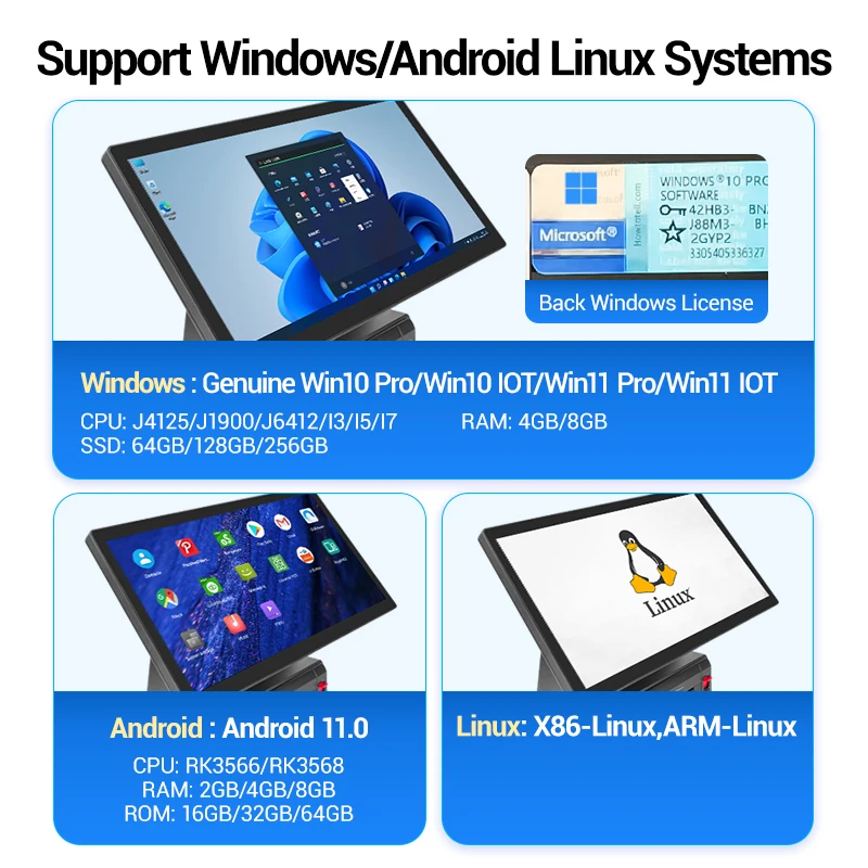 FYJ-F2 Built-in 80mm Desktop Auto Cutter Thermal Printers Pos Android PC Tablet Cash Register Pos Systems