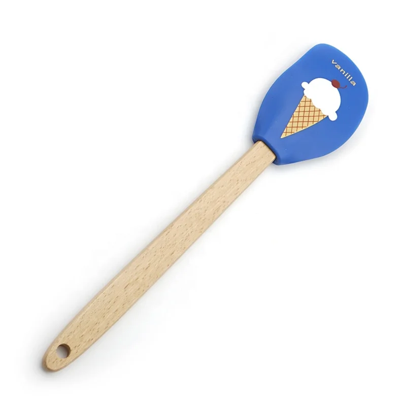 Mini Silicone Spatula Set with Wooden Handle Baking Supplies Oem Screen Printing Shenzhen Customize Food Grade Sustainable