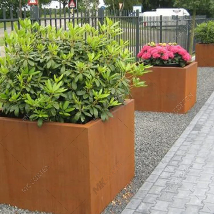 Manufacturer Corten Rust Metal Garden Pots And Planters Decoration