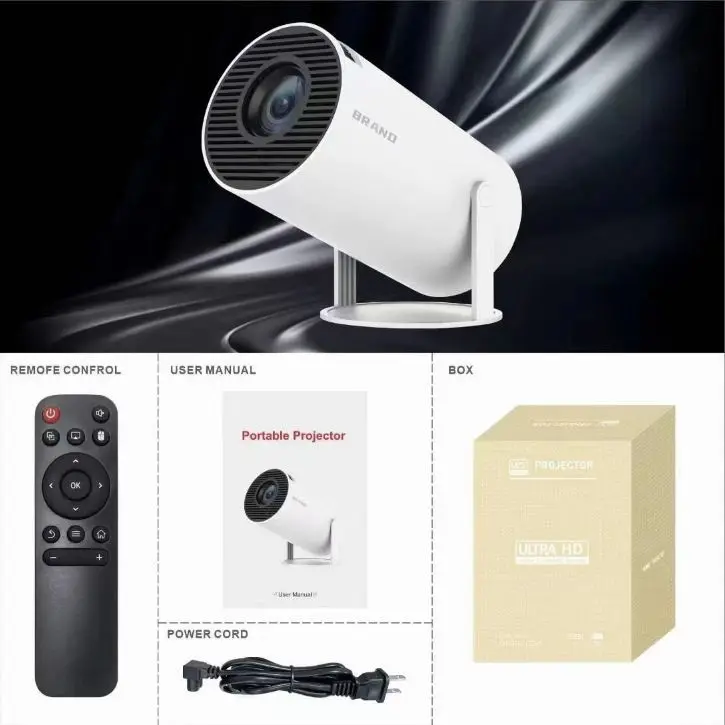 High Quality HY300 Auto Keystone 180 Degree Rotation Smart Android 720p Dual Wifi Proyector Portatil Portable Projector