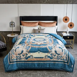 79*91 inch Angola Thickened Warm European Blanket Moisture Absorbing Breathable Suitable for King Blanket Wedding Luxury Blanket