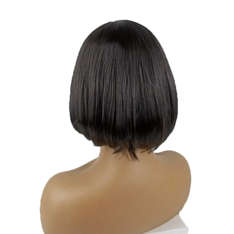 Wig Bobo Wig Female Qi Bangs Bo Bo Bo Short Straight Hair Chemical Fiber Vickers  hair  hot selling products 2024