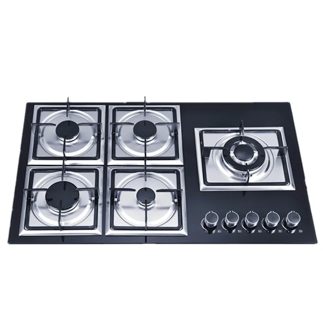Hot-sale Stainless Steel  Gas Stove Built-in 5 Burners Gas Hob