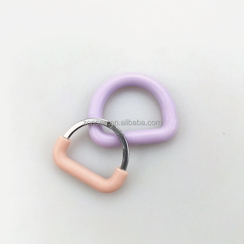 High Quality Heavy Duty Stainless Steel Metal D Ring With Plastic Coating Hardware Buckle For Dog Collar Bag Belt