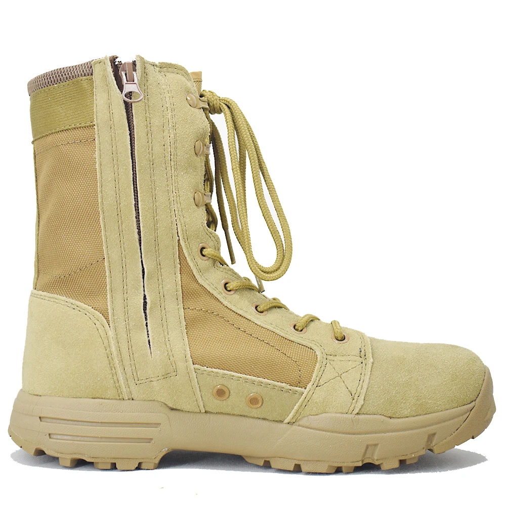 High Quality Leather Boots Brown Outdoor Desert Safety for Men Coyote Color Tactical Combat