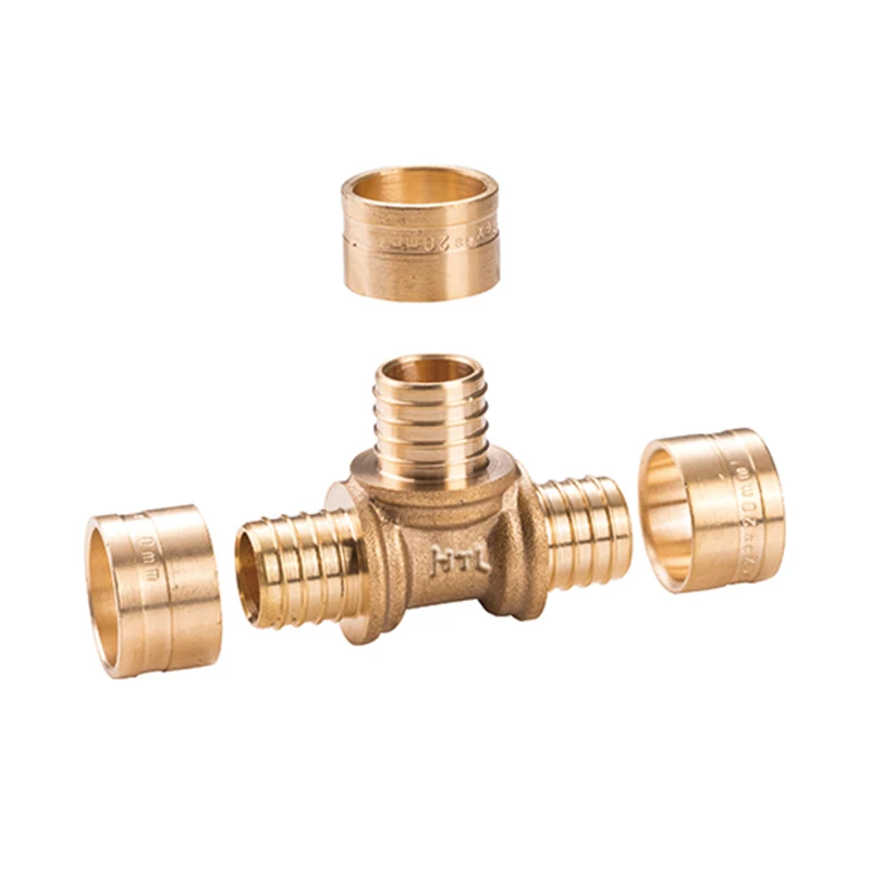 HELERO HT 200-1602 Wholesale brass material water pipe connector brass tee sliding fittings