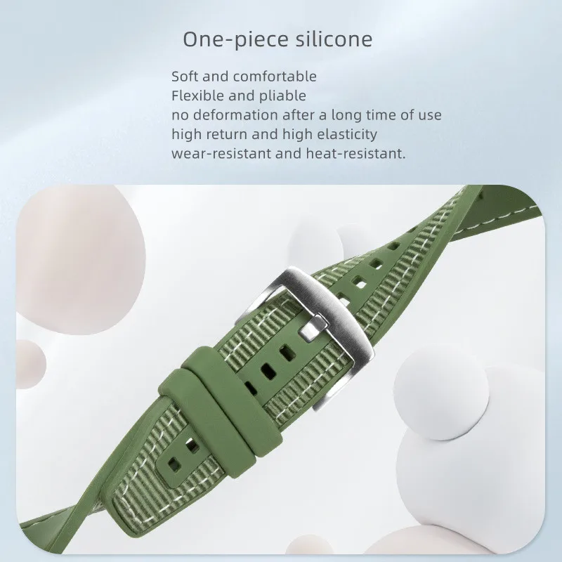 New Integrated Quick Release Spring Women Men Sport Nylon Canvas Fabric Silicone Hybrid Watch Bands For Huawei Watch Gt4 46mm