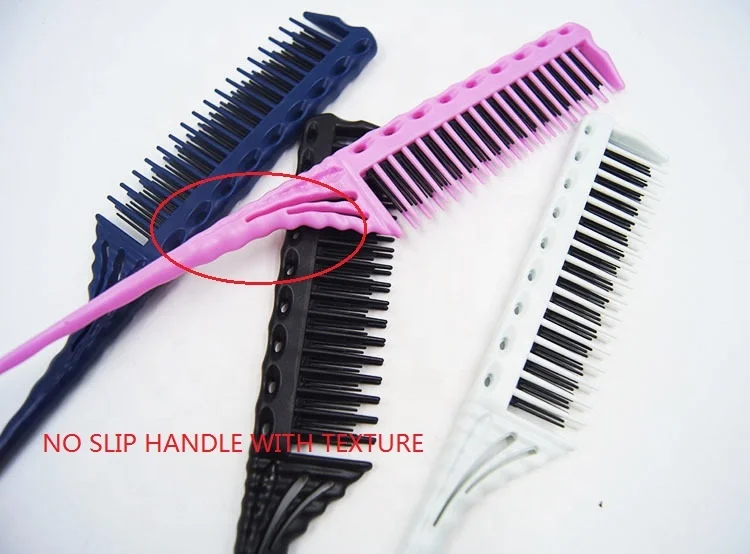 New design anti static multifunctional 3 rows tooth hair comb high temperature resistant hair comb with customized Logo color