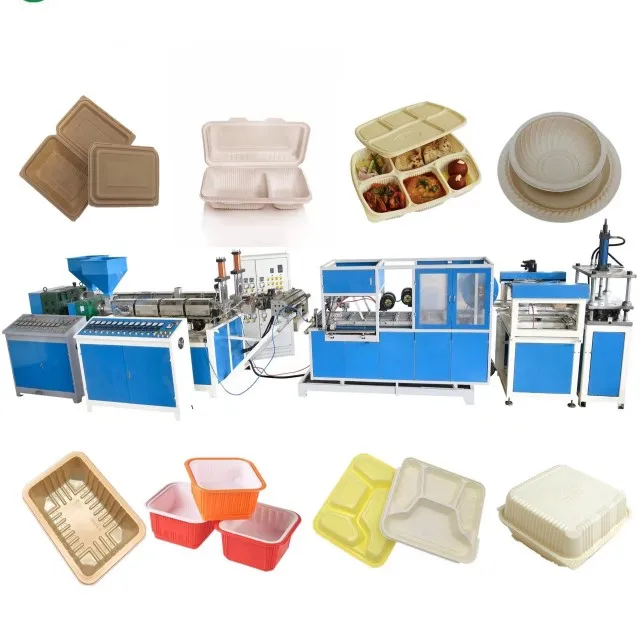 Fully automatic Corn starch  biodegradable fast food box takeaway paper lunch box packaging equipment