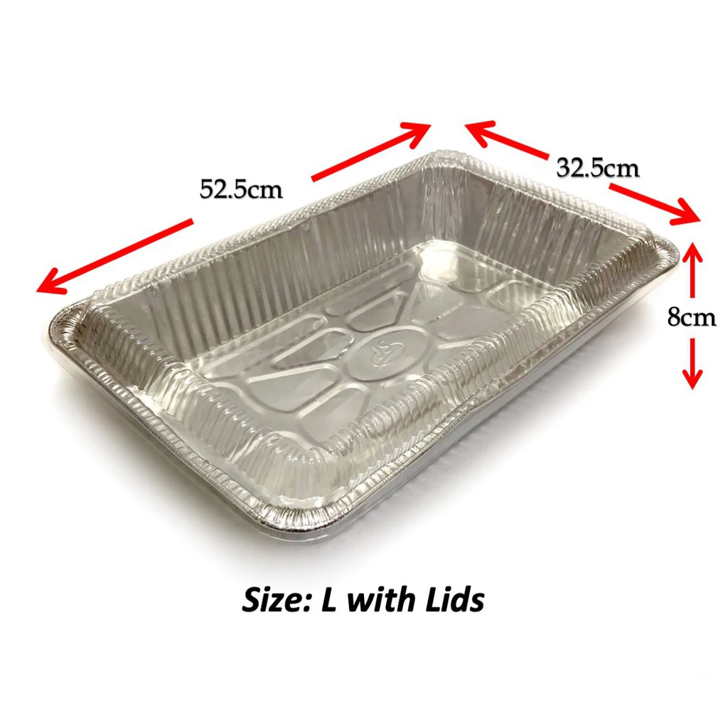 Different Shape Aluminum Foil Trays Customized Food Grade 8011 1100 3003 Aluminium Foil Container With Lidsy