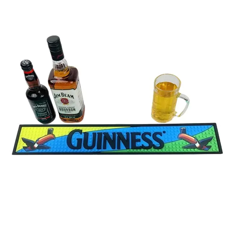 Wholesale top seller silicone pvc rubber bar runner beer drip mat with custom logo