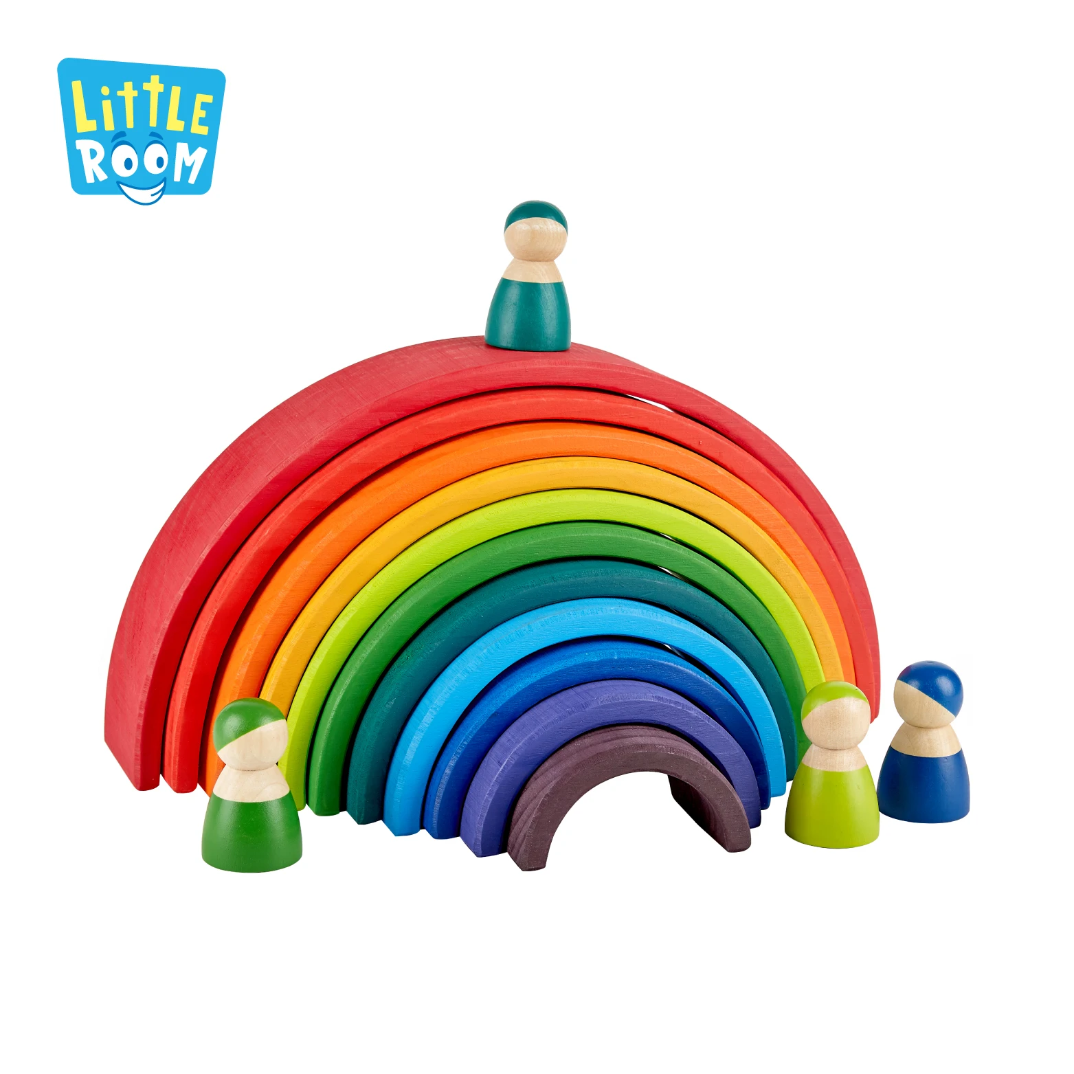 Montessori Wooden Arch Building Rainbow Stacking Educational Nesting Puzzle Blocks Learning Toys for Kids Age Group 3Y+