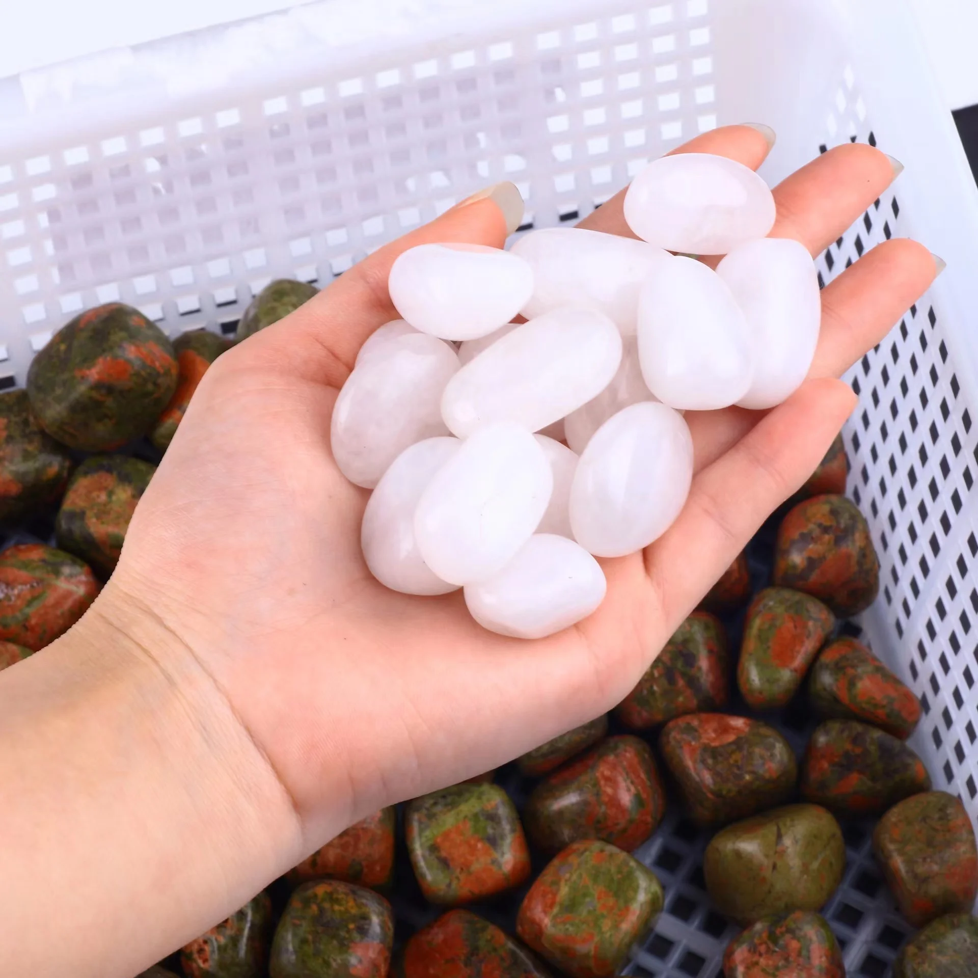 Wholesale natural rose quartz amethyst tumble crystal rough polished landscape decoration stone