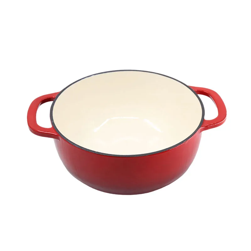 Enameled Cast Iron Dutch Oven Pot with Lid Round Nonstick Enamel Cookware Crock Pot with Dual Handle and Cover