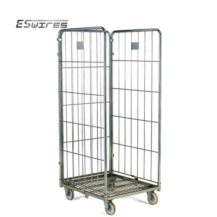 складная сетчатая тележка с колесами для хранения груза