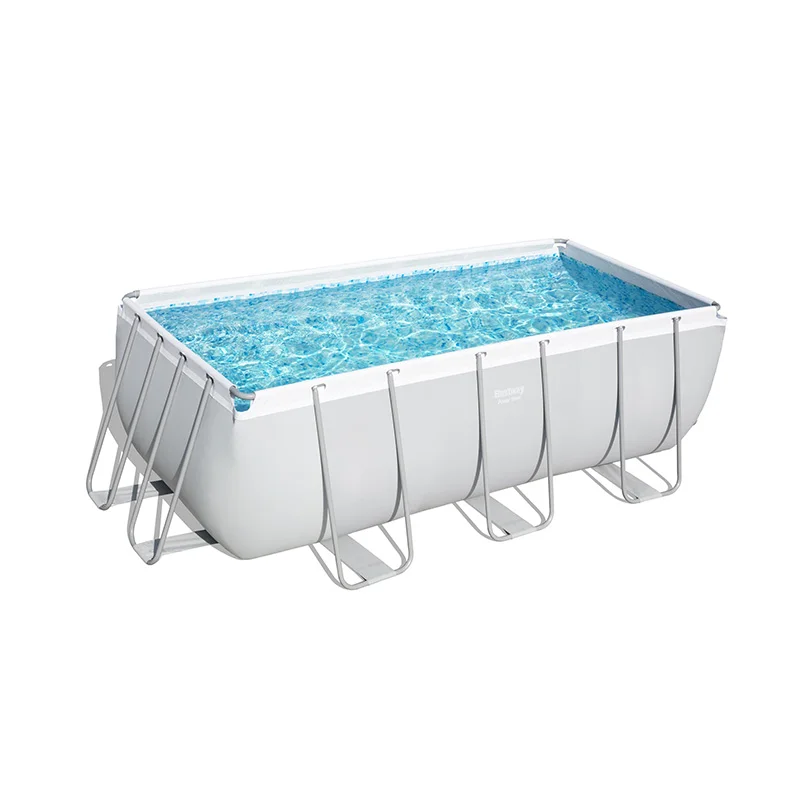 Bestway 56457 Power Steel 13ft 6in x 6ft 7in x 48in Metal Frame Rectangular Garden PVC Include Pump Above Ground Swimming Pool