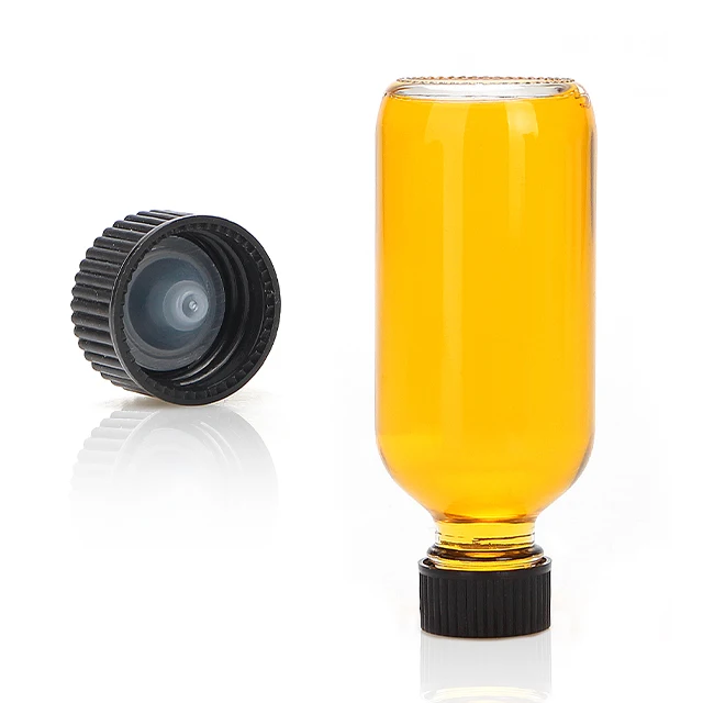 Small Glass Bottles with Lids and Funnels Boston Round Glass Bottles Leakage-Proof Mini Travel Bottles