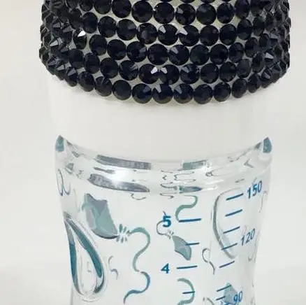 Wholesale Custom Newborn New Design Babies Milk Baby Bottle Food Feeding High Quality Glass Black 150ml Product Supplier