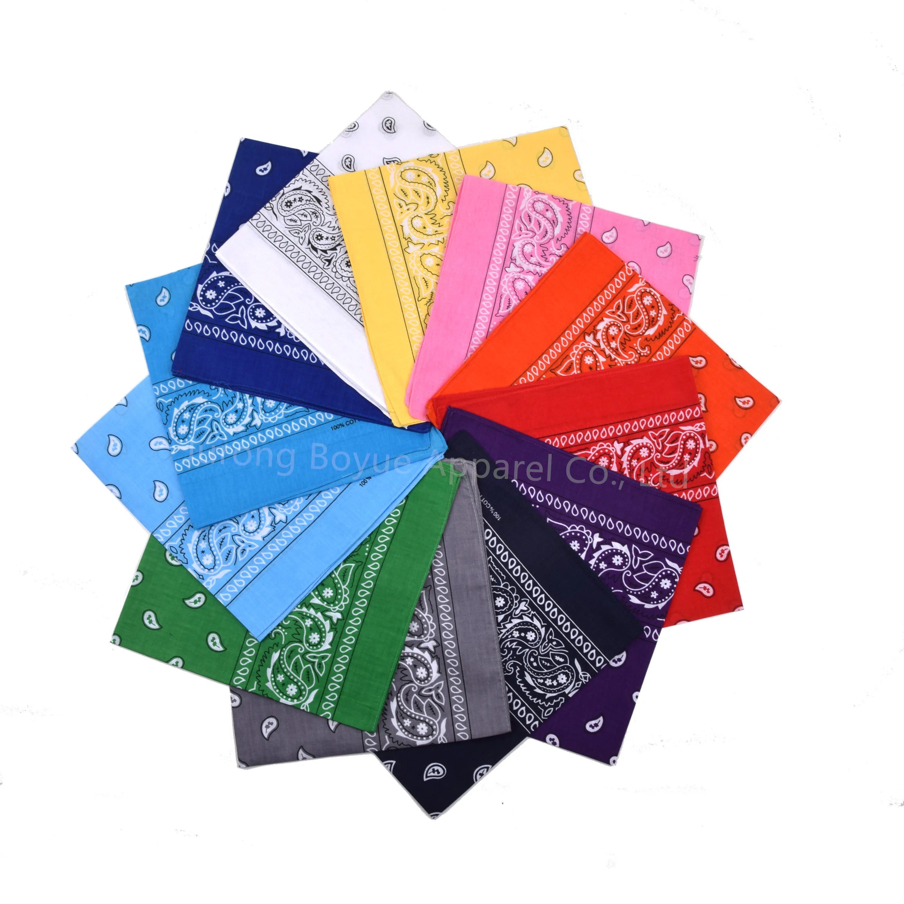 In stock cheap promotional fashionable custom printed classic paisley 100% cotton polyester bandanna