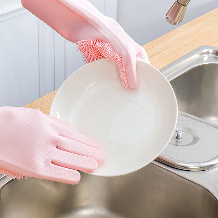 GOURMAID Food Grade Silicone Dishwashing Gloves  Kitchen Cleaning Gloves Silicone Gloves