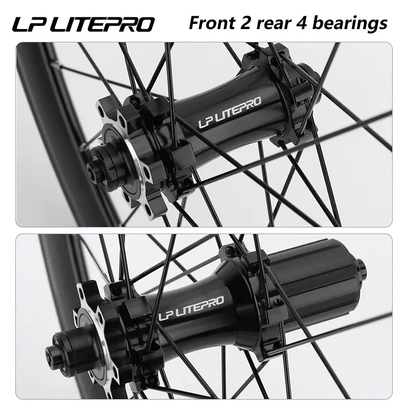 LP Litepro AERO UltraLight Bicycle Wheels Double Rim 40MM For BMX Folding Bike 20 Inch Wheel Set 406 451 Disc Brake Wheelset