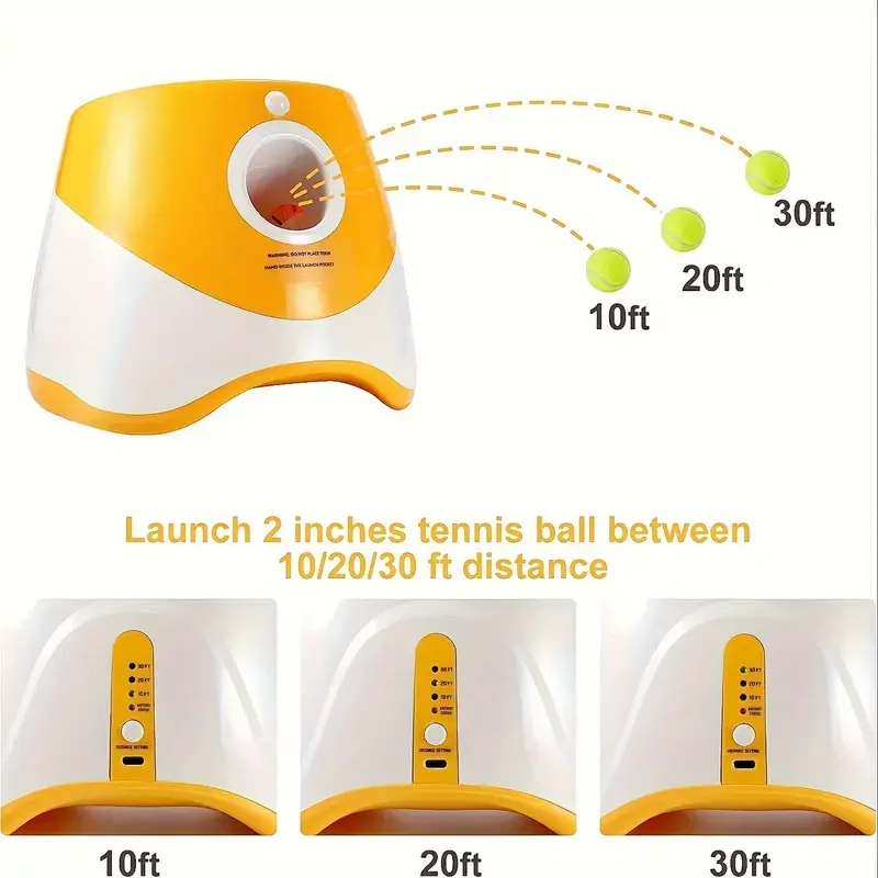 Rechargable Dog Tennis Automatic Launcher Dogs Chasing Toy Mini Tennis Throwing Pinball Machine Fun Pet Interactive Throw Device