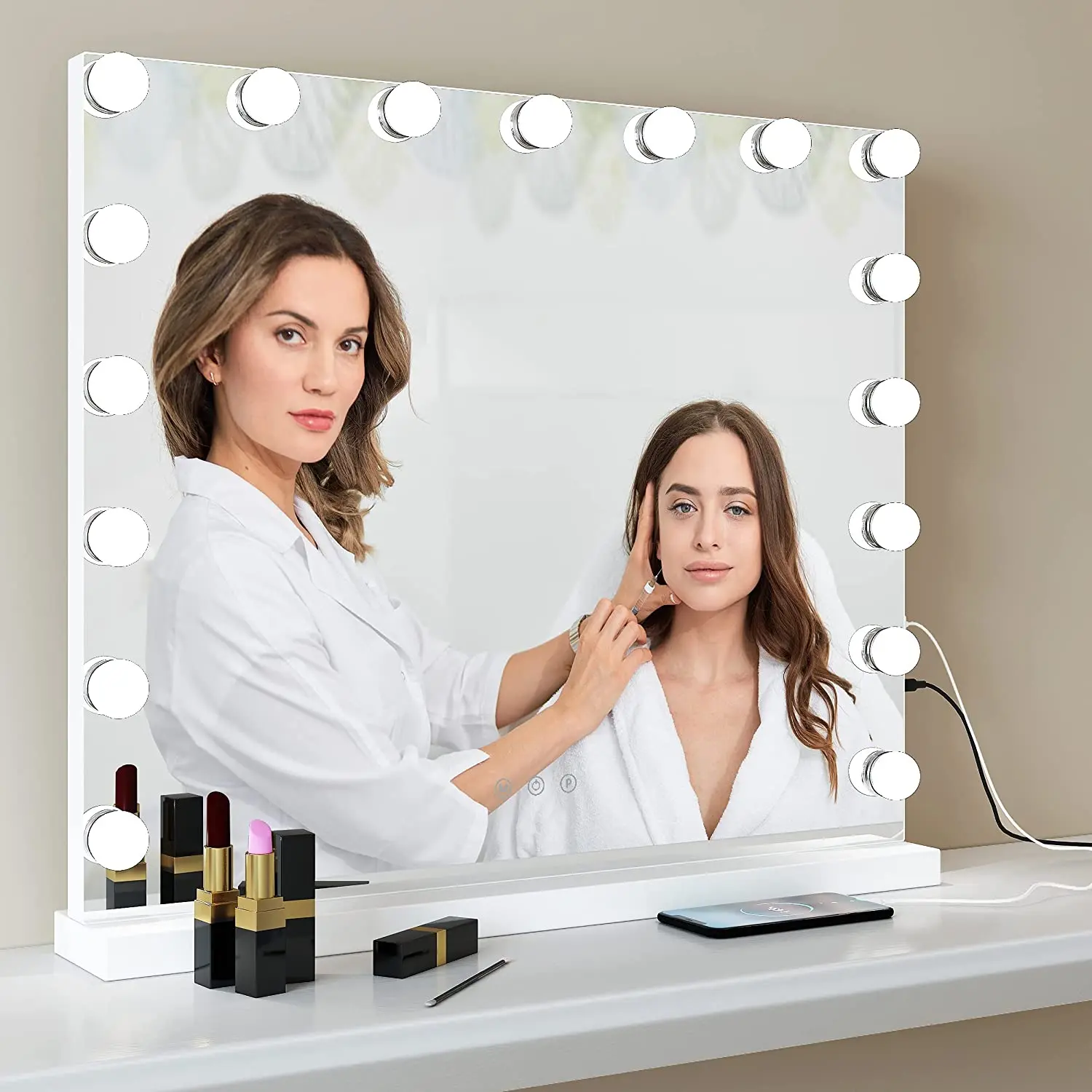 Vanity Led Standing Mirror Hollywood Style Bluetooth Vanity Mirror With Led Lights