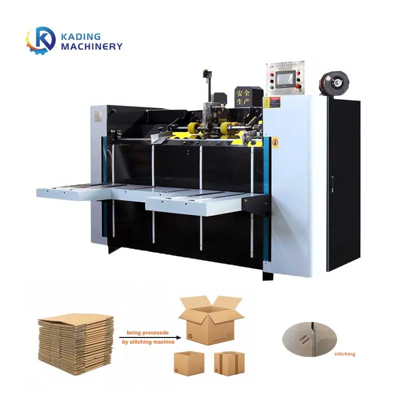 Double Pieces Corrugated Paper Sheet Stitching Machine Semi Auto Carton Nailer Stitching Machine