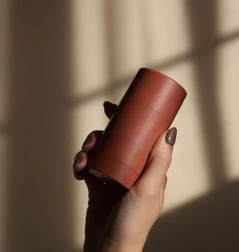 Twist up Deodorant Container Flat Shape Recyclable Packaging Transparent Blue Yellow With Screw CapEco Deodorant Stick Container