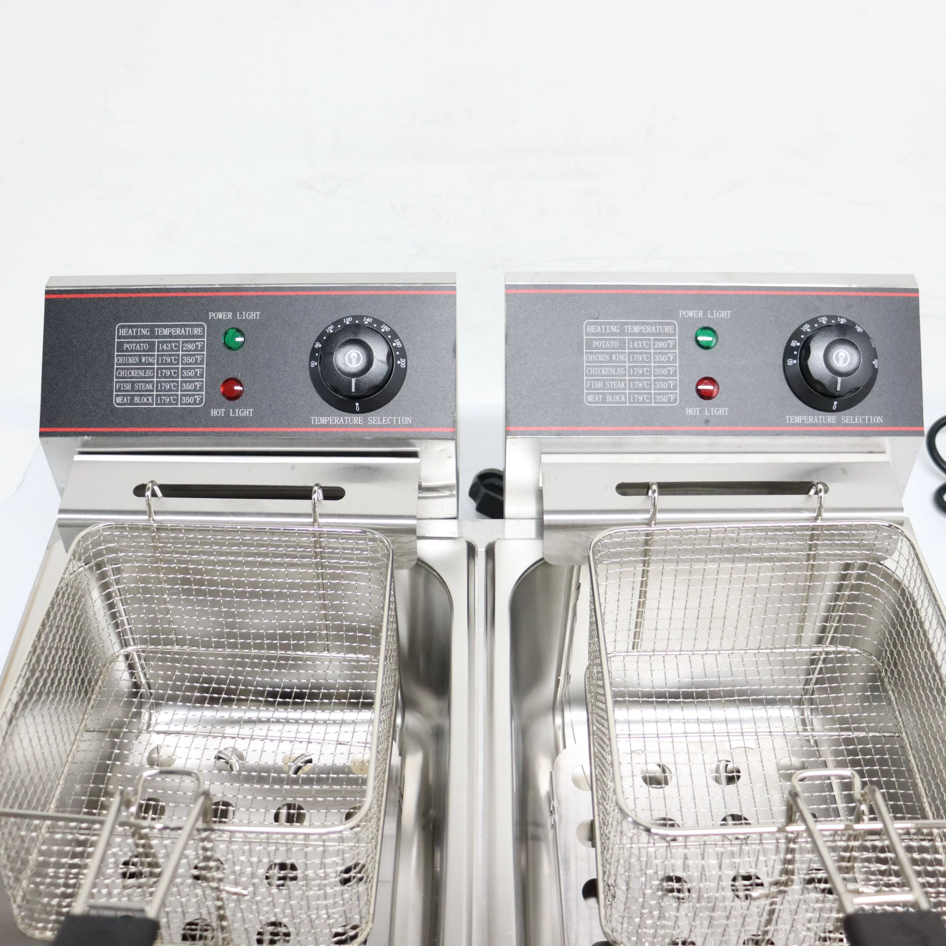 Custom 12L Electric Commercial Countertop Double Basket Stainless Steel Chips Frier Deep Fryers Suitable For Restaurants&hotels