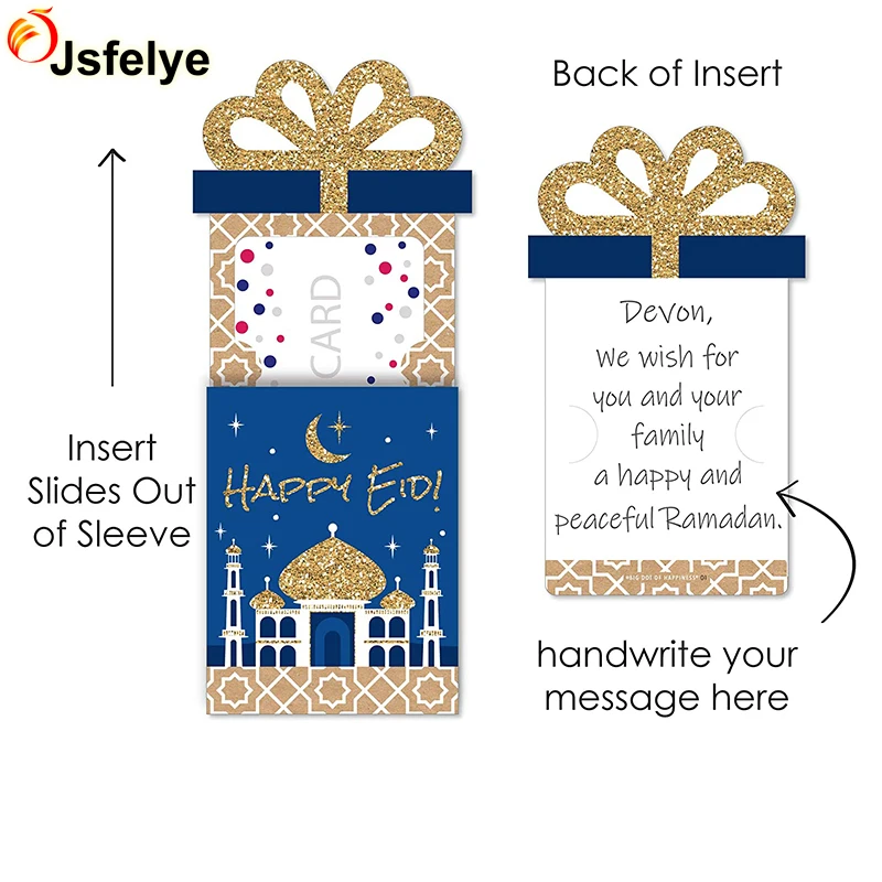 Big Dot of Happiness Ramadan Eid Mubarak Party Money and Gift Card Sleeves Nifty Gifty Card Holders