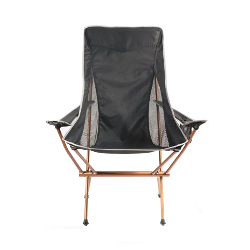 Low Price Synthetic Leather Wooden Grain Fabric Surface Reinforced Aluminum Frame and Pocket Folding Fishing Camping Chair