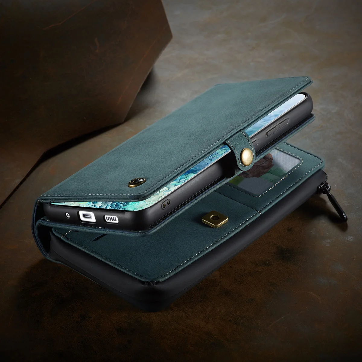 Phone wallet case leather phone case leather wallet floveme business leather wallet phone bag cases