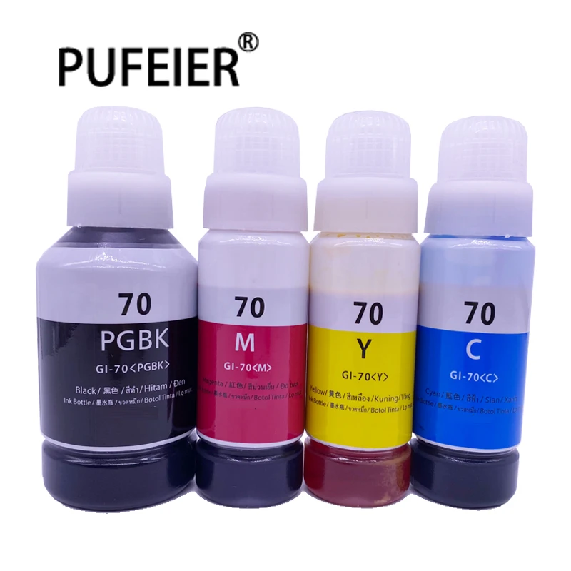 GI-70 GI70 Bottle Refill Dye Ink Compatible For Canon G6010 G5070 G6070 G7070 GM4070 G5080 G6080 G2010 Bulk Inkjet Printer Ink