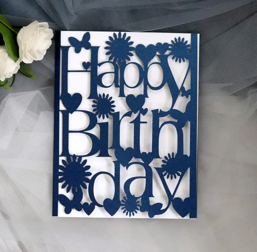 Wholesale Factory Price Hollow Out Birthday Card Multicolor Greeting Cards With Envelopes