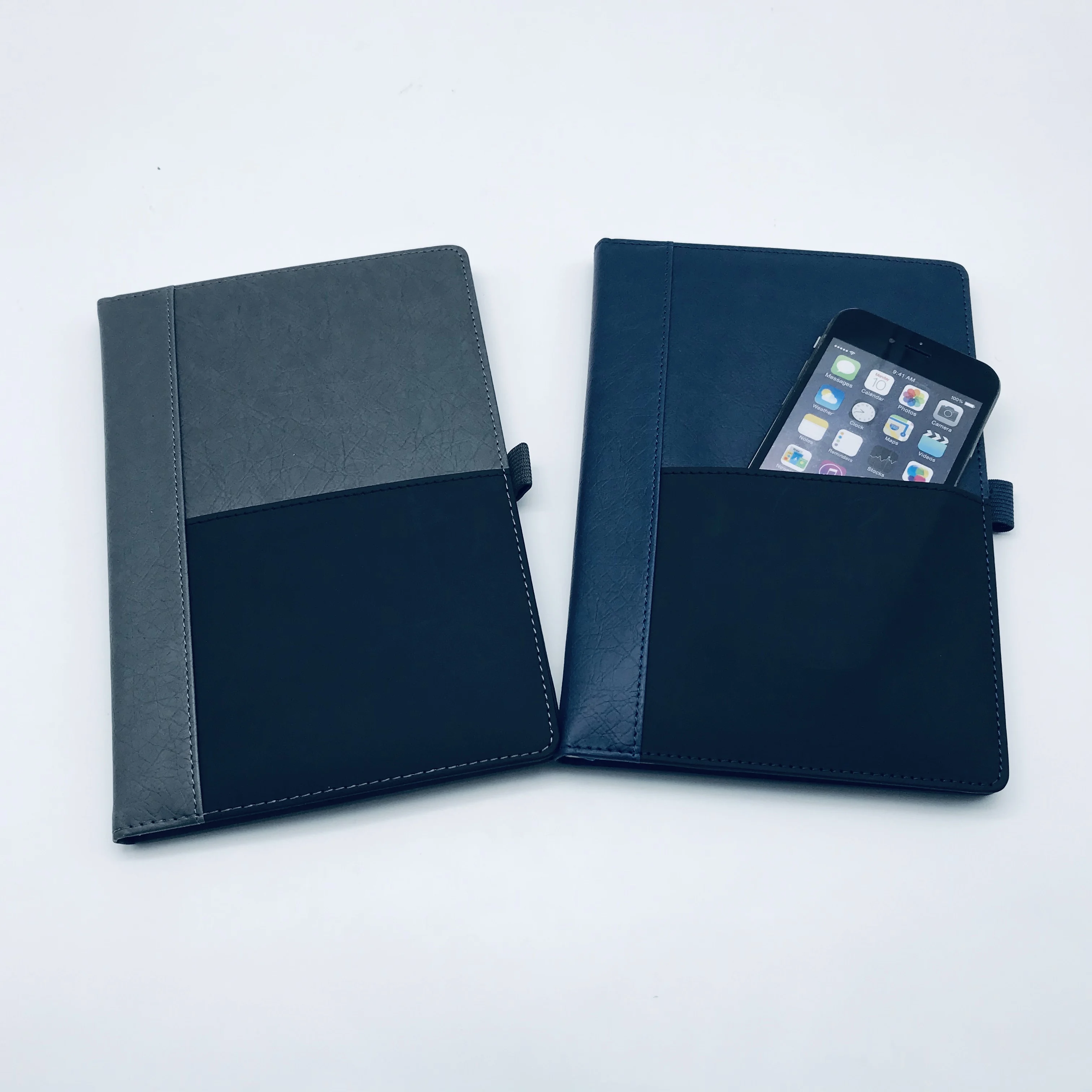 
Monthly Planner Custom White PU with Fly Page and Pocket On cover Notebook 