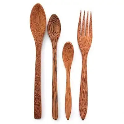 High Quality Natural Wooden Spoon Set Cutlery Dinnerware Kitchenware Classic Tableware Home Hotel Restaurant Flatware Sets