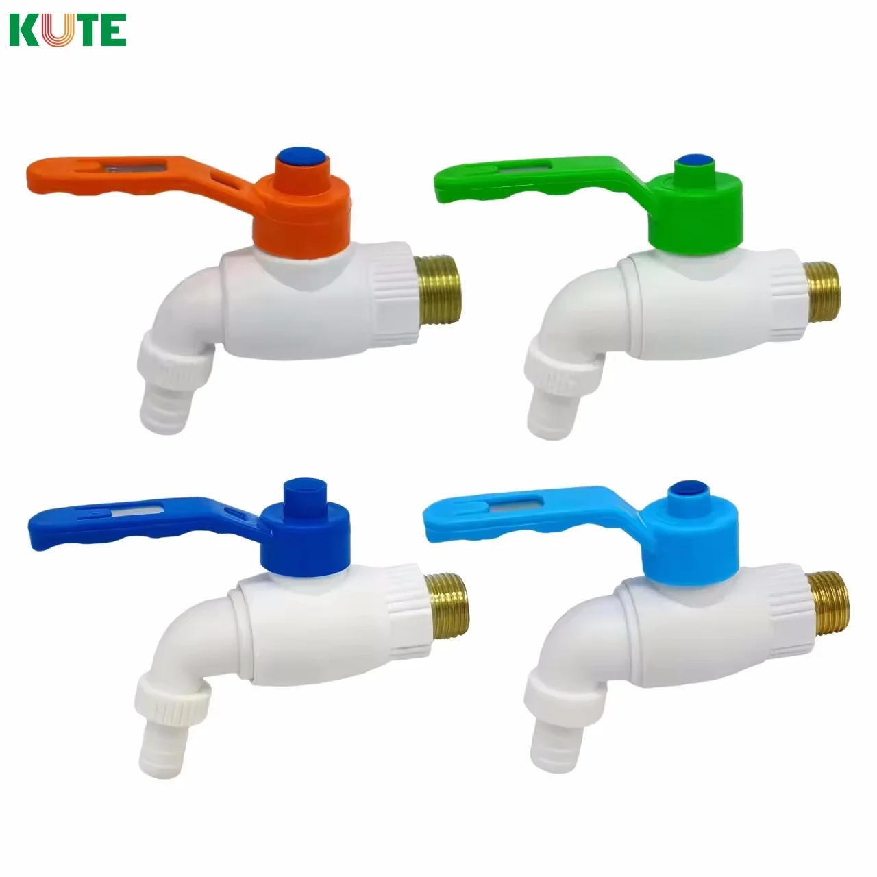 Kt-175 Popular Middle Eastern market PPR Pipe  White Brass Male Thread faucet for Plastic Basin Faucet Water Tap for Kitchen