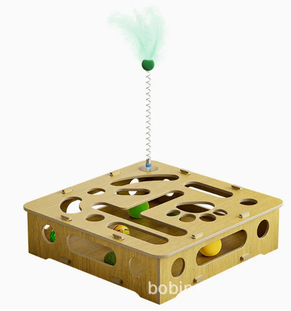 Exclusive Wooden Maze Game for Cats: Intelligent Interactive Toy, Enjoy the Fun of Solving Puzzles