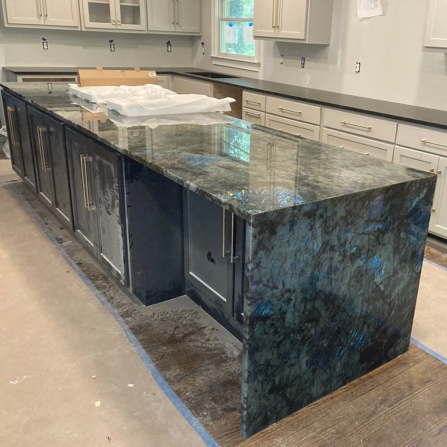 Luxury Labradorite Blue Granite Slab Countertop Lemurian Blue Granite