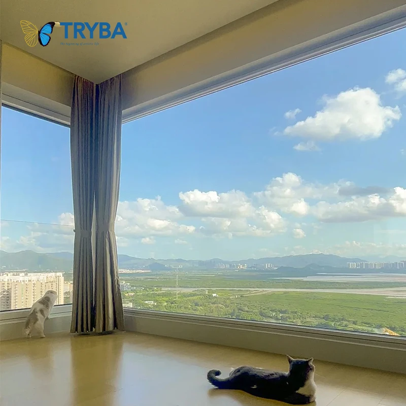 Aluminum Alloy Frame Heat Insulation Mult-point Lock fixed Window for Villa