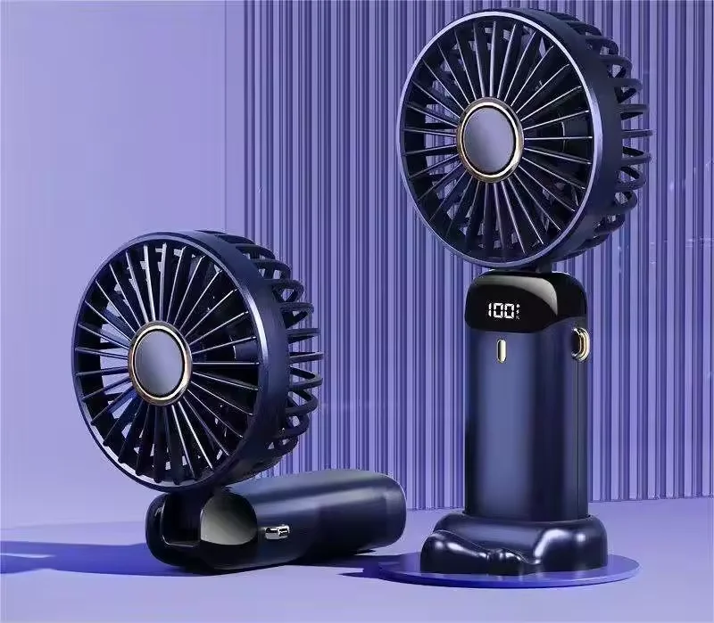 USB Desktop Fan Mini Rechargeable Hand Held Fan Mini Portable Fan with Phone Holder