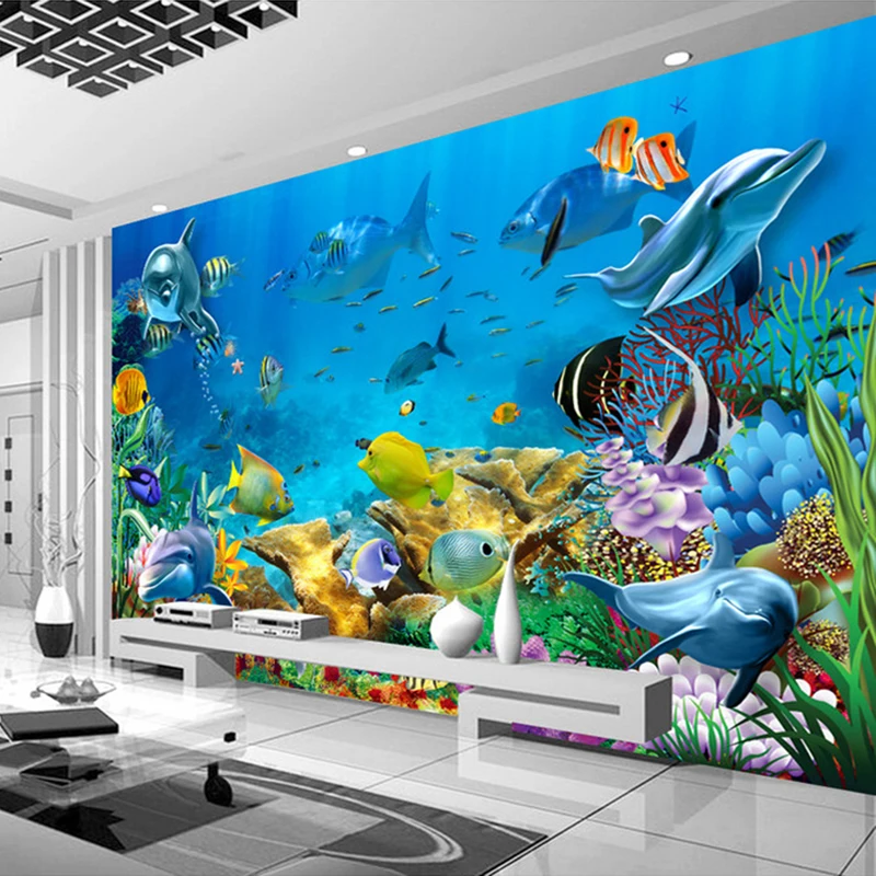 Underwater World Custom 3D Wallpaper Murals Wall Papers Home Decor Living Room Sofa TV Backdrop Wall Decorative Photo Wallpaper