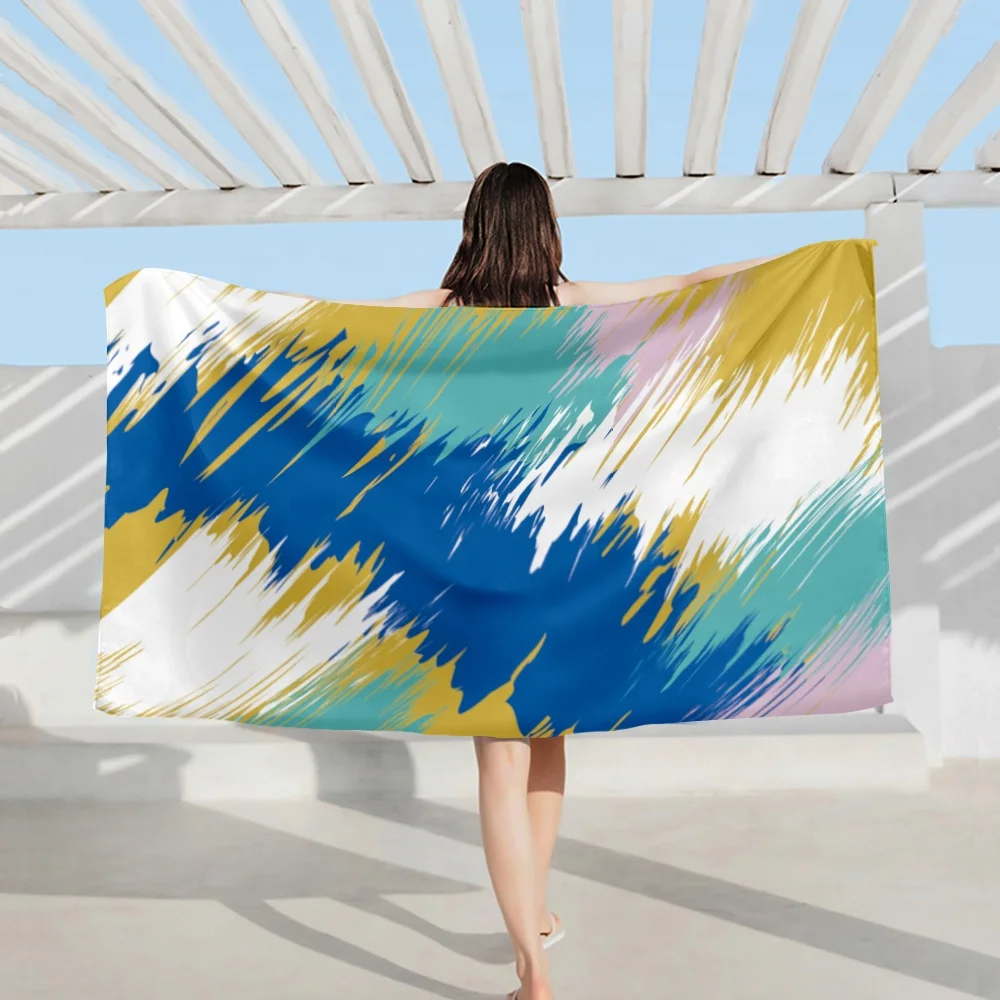 RPET переработанное пляжное полотенце из микрофибры с индивидуальным принтом, пляжное полотенце из микрофибры без песка, большое быстросохнущее пляжное полотенце с принтом и логотипом