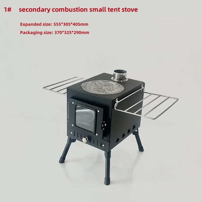 Hot selling Wood Stove Outdoor Camping Heating Wood Stove Picnic Lighting Tent Fire View Window Stainless Steel Folding Stove