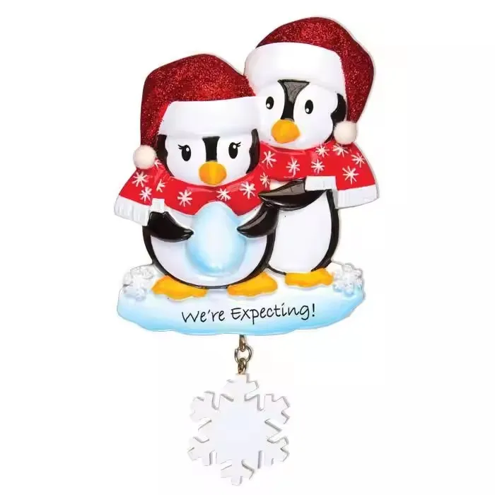 High White Penguin Resin Home Ornament Lovely Christmas Hanging Decor Tree Family Style Christmas Tree Hanging Decoration