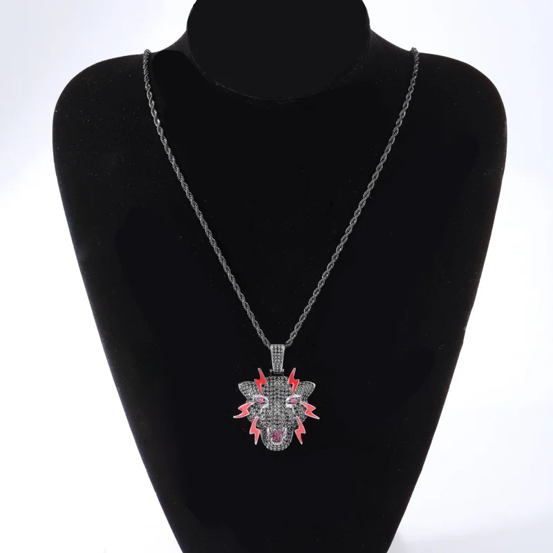 New Design HipHop Cartoon Black Panther Iced Out Pendant