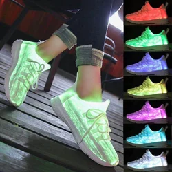 2021 wholesale unisex led light shoes fashion shoes lighting upper with fiber optic light