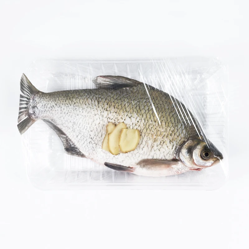 Factory Supply Meat Serving Container Freezable Disposable PET Plastic Clear Fish Food Tray For Vegetable and Fruit